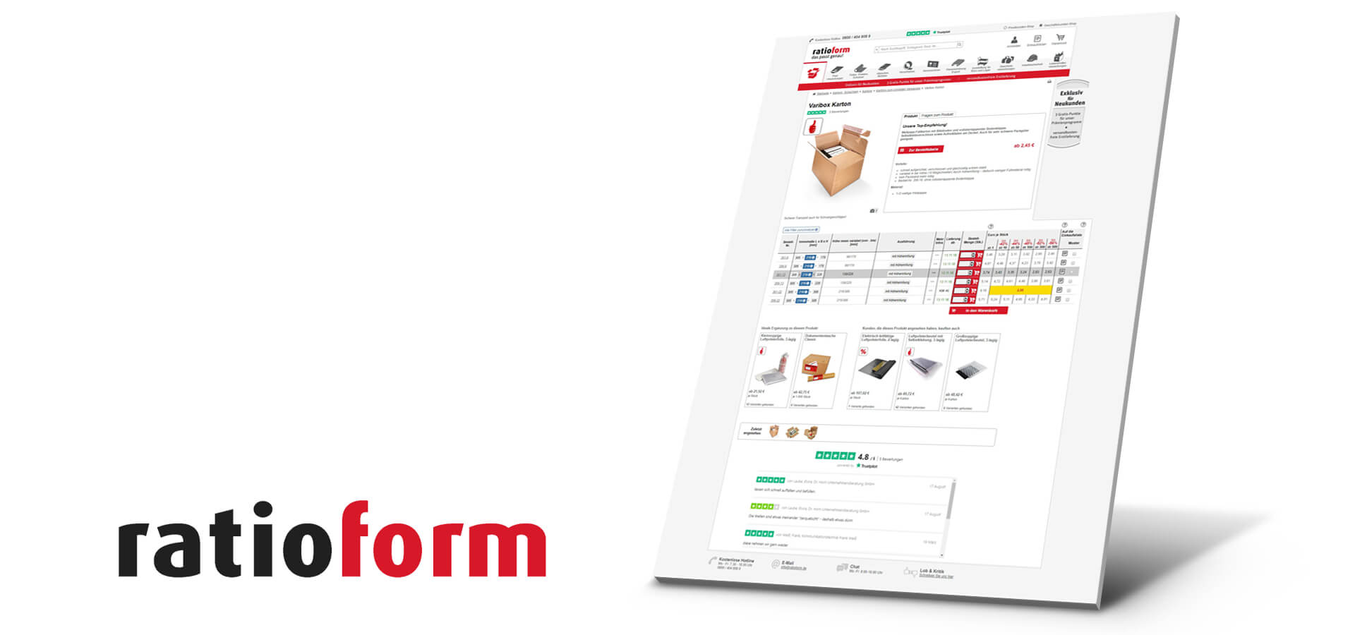 ratioform E Business B2B Screen