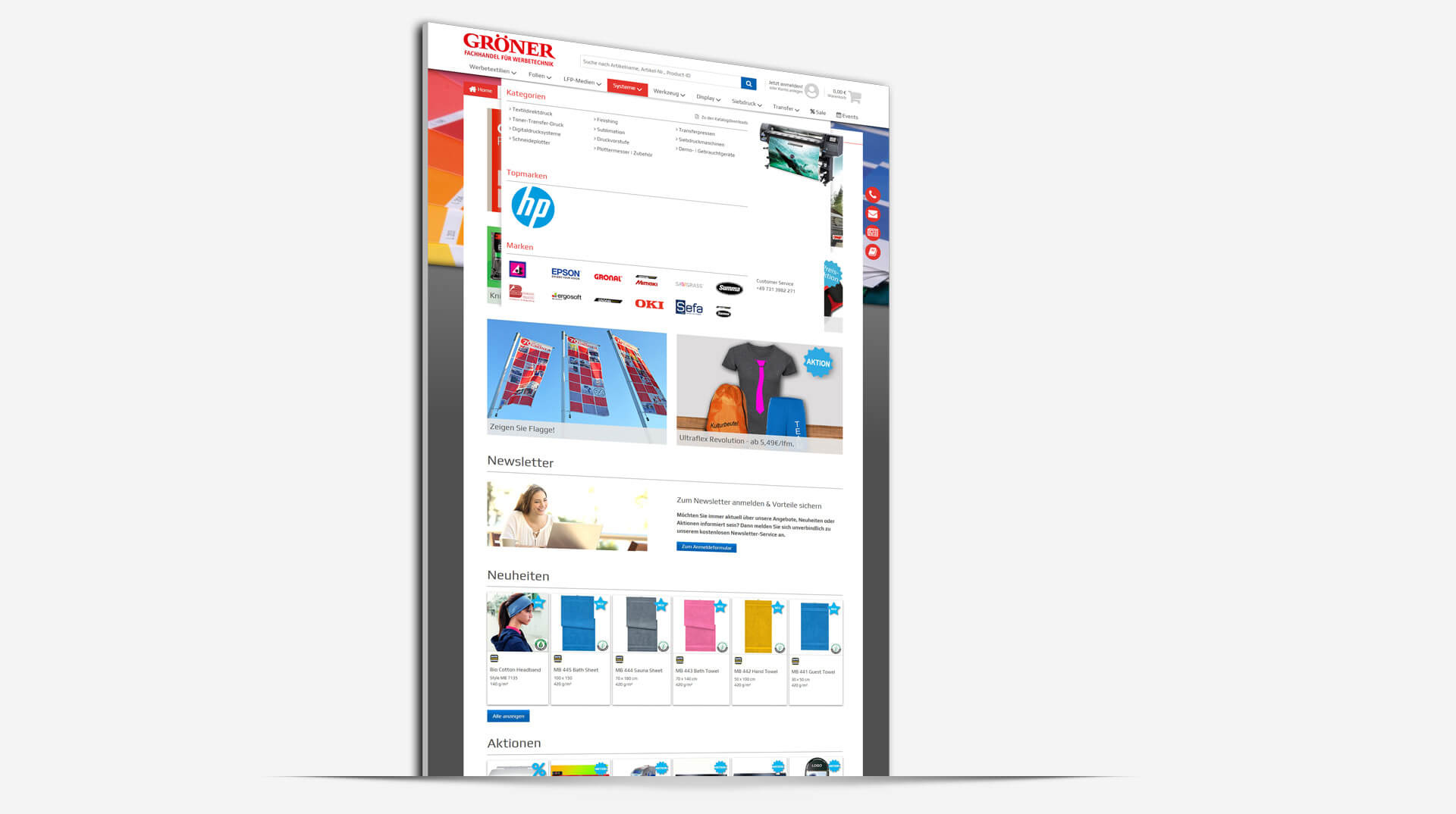 B2B E Commerce Solution Startseite Groener