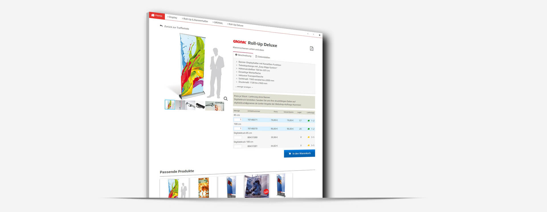 E Commerce B2B Groener Produktseite alle anderen