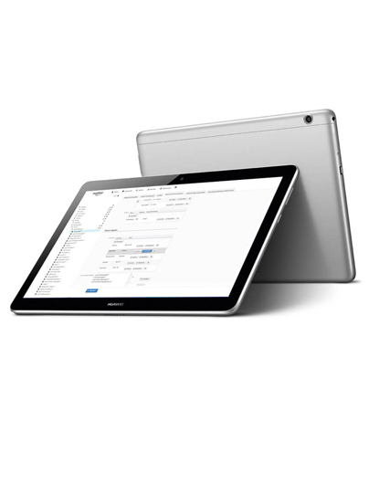 Zwei Tablets, eines davon mit offener Konfigurationsansicht